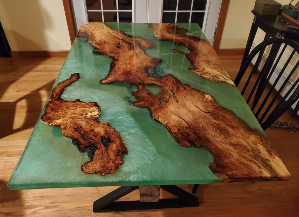 Colored epoxy deals tables